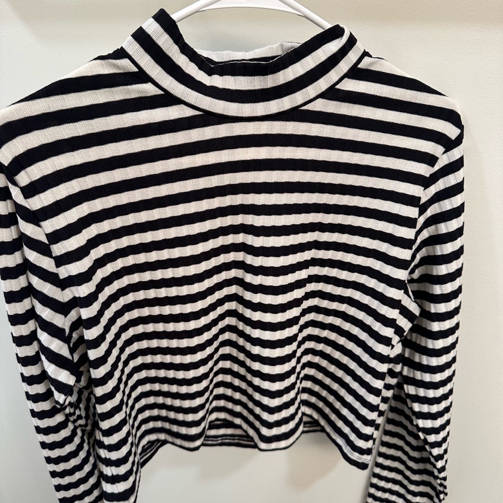 long sleeve crop top turtleneck